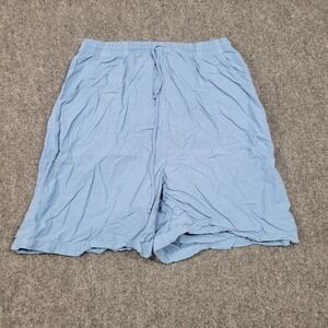 Straits Shorts Mens Large Light Blue Drawstring Lightweight Casual‎ Cotton